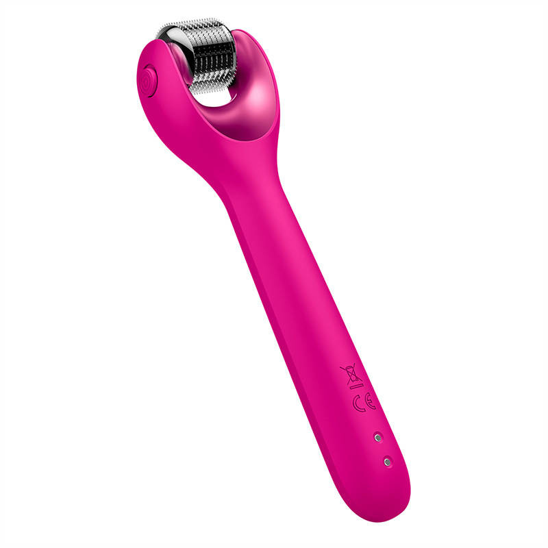 Valjak za lice s iglama 9in1 Geske s aplikacijom (magenta)