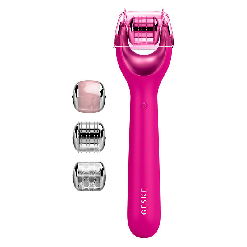 Valjak za lice s iglama 9in1 Geske s aplikacijom (magenta)