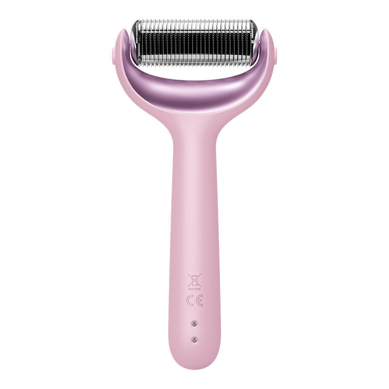 Microneedle Face & Body Roller 9in1 Geske s aplikacijom (ružičasto)