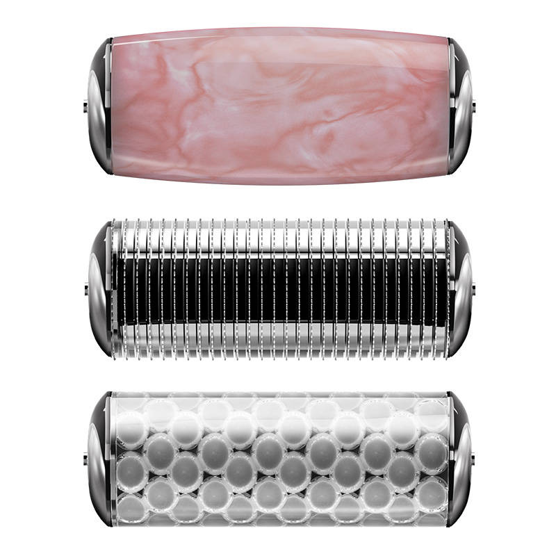 Microneedle Face & Body Roller 9in1 Geske s aplikacijom (ružičasto)