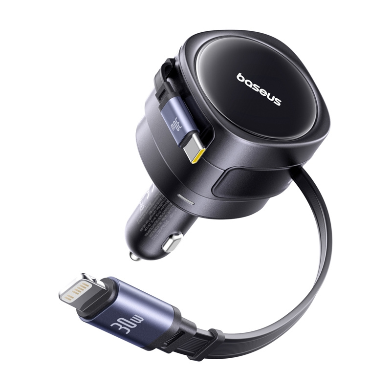 Baseus uživanje max punjača automobila s USB-C+Lightning Cables 60W crni