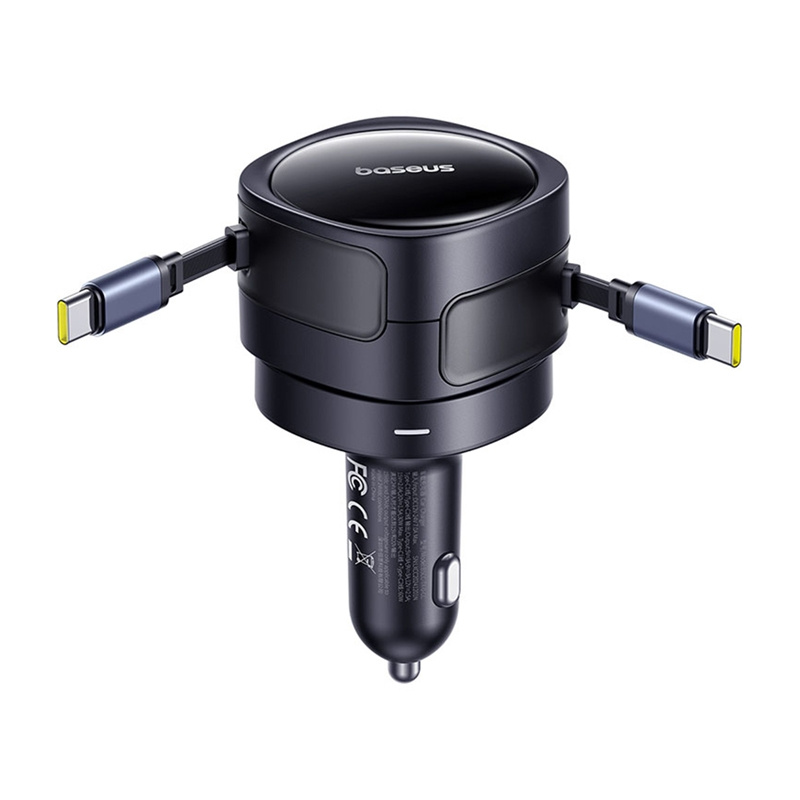 Baseus uživanje max punjača automobila s USB-C+USB-C kablovima 60W crni
