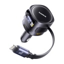 Baseus uživanje Max punjača automobila s USB-C+munjevitom kablovima i USB-A+USB-C portovima 90W crni