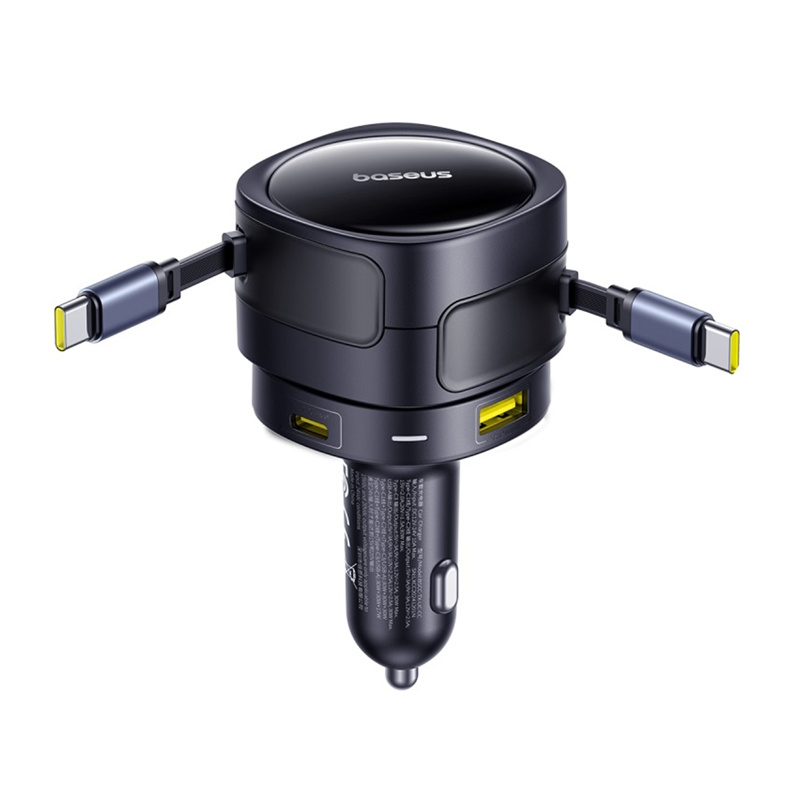 Baseus uživanje Max punjača automobila s USB-C+USB-C kablovima i USB-A+USB-C portovima 90W crni