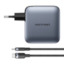 VENTION POWER CHARGER 3X USB-C, 1X USB-A, (100W/100W/30W/30W) (siva) s USB-C do USB-C kabela (1M) (crno)