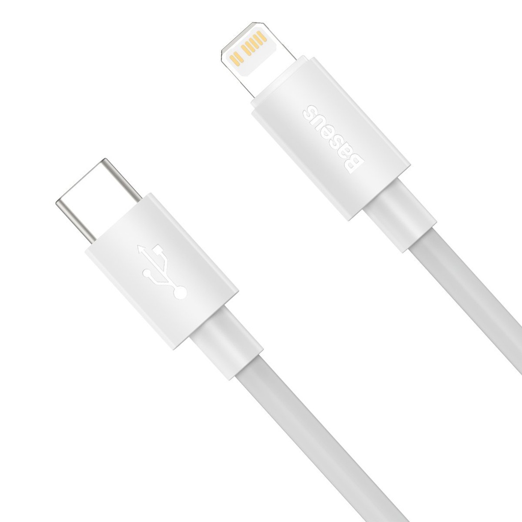 Baseus Simple Wisdom Data Cable Kit USB-C to Lightning PD 20W (2PCS/Set) 1.5m bijeli