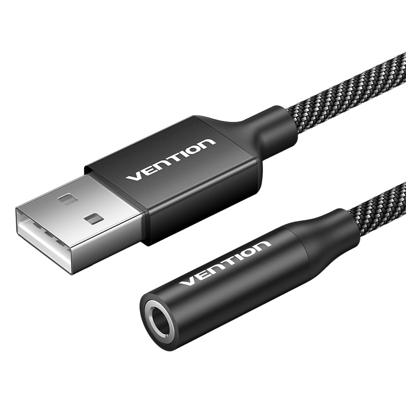Jednostruki USB vanjska zvučna kartica Vention Gome 0,25m (crno)