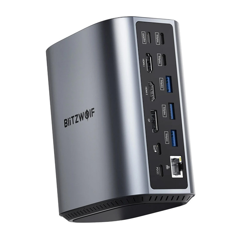 Blitzwolf BW-Th15 17in1 Priključna stanica 2xHD+DP+4xC+3xUSB 3.0+USB 3.1+C 3.2+C PD+RJ45+Micro SD+SD+3,5 mm Audio