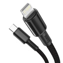 Baseus pleteni kabel visoke gustoće Type-C na Lightning, PD, 20 W, 1 m (crni)