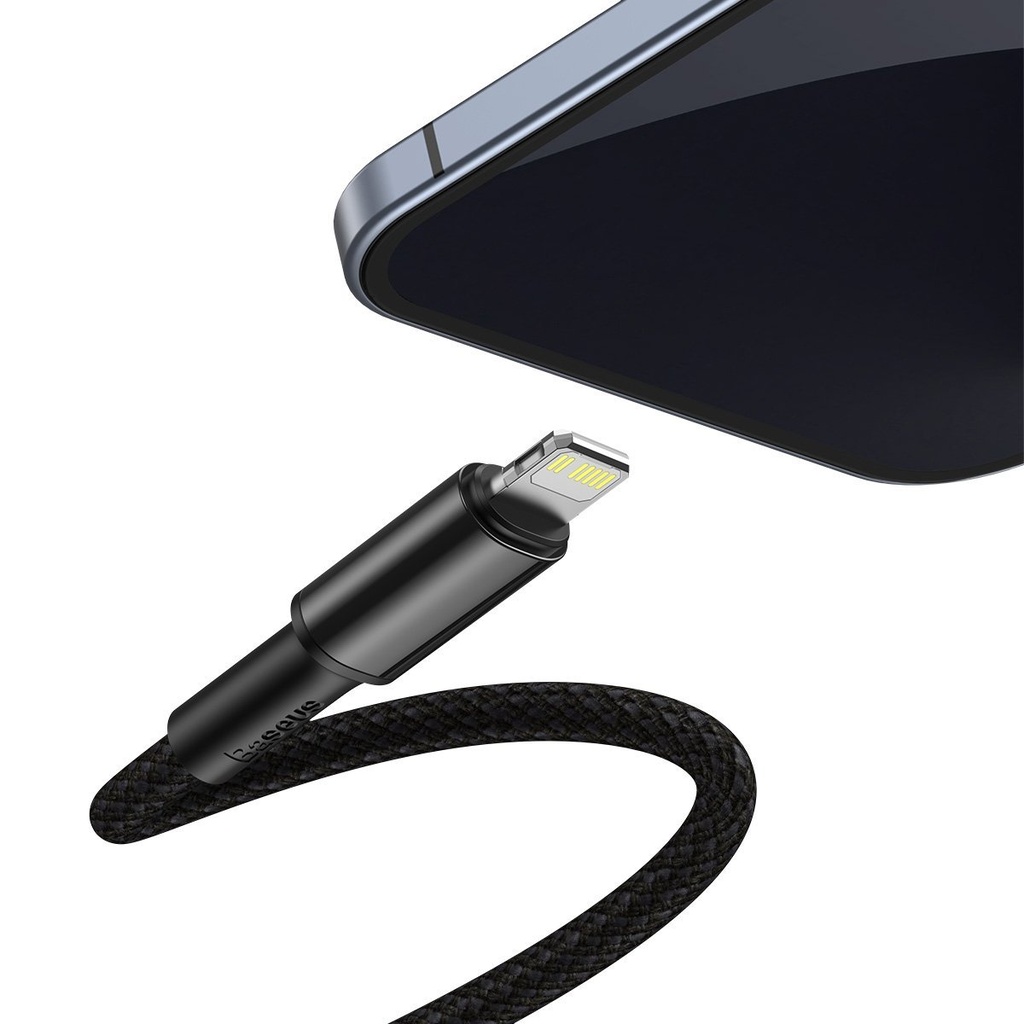Baseus pleteni kabel visoke gustoće Type-C na Lightning, PD, 20 W, 1 m (crni)