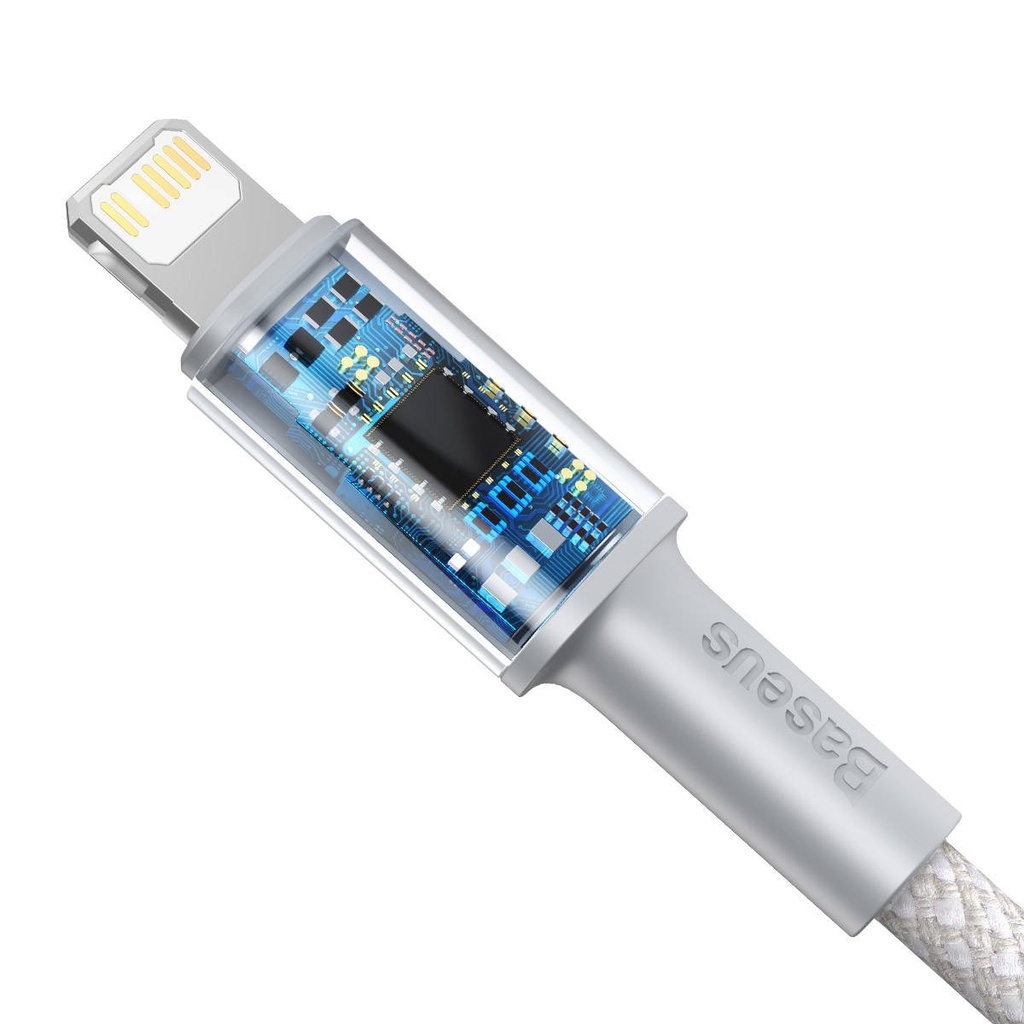 Baseus pleteni kabel visoke gustoće Type-C na Lightning, PD, 20 W, 1 m (bijeli)