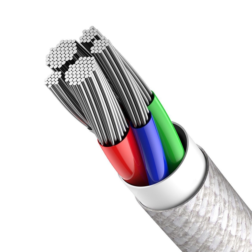 Baseus pleteni kabel visoke gustoće Type-C na Lightning, PD, 20 W, 1 m (bijeli)