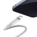 Baseus pleteni kabel visoke gustoće Type-C na Lightning, PD, 20 W, 1 m (bijeli)