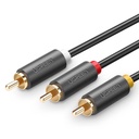 UGREEN AV105 3x RCA (činč) kabeli do 3x RCA (činč) 1,5 m (crni)