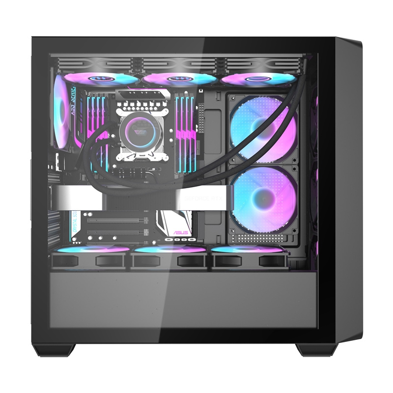 Darkflash DS900WD računalna futrola (crno) + 4 obožavatelja