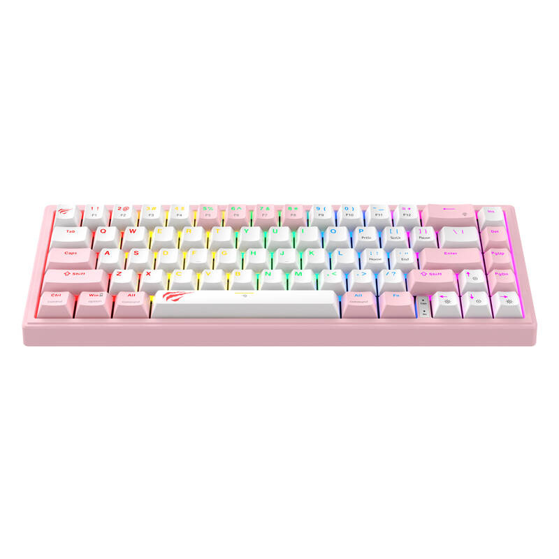 Havit KB874L RGB mehanička tipkovnica (ružičasta i bijela)