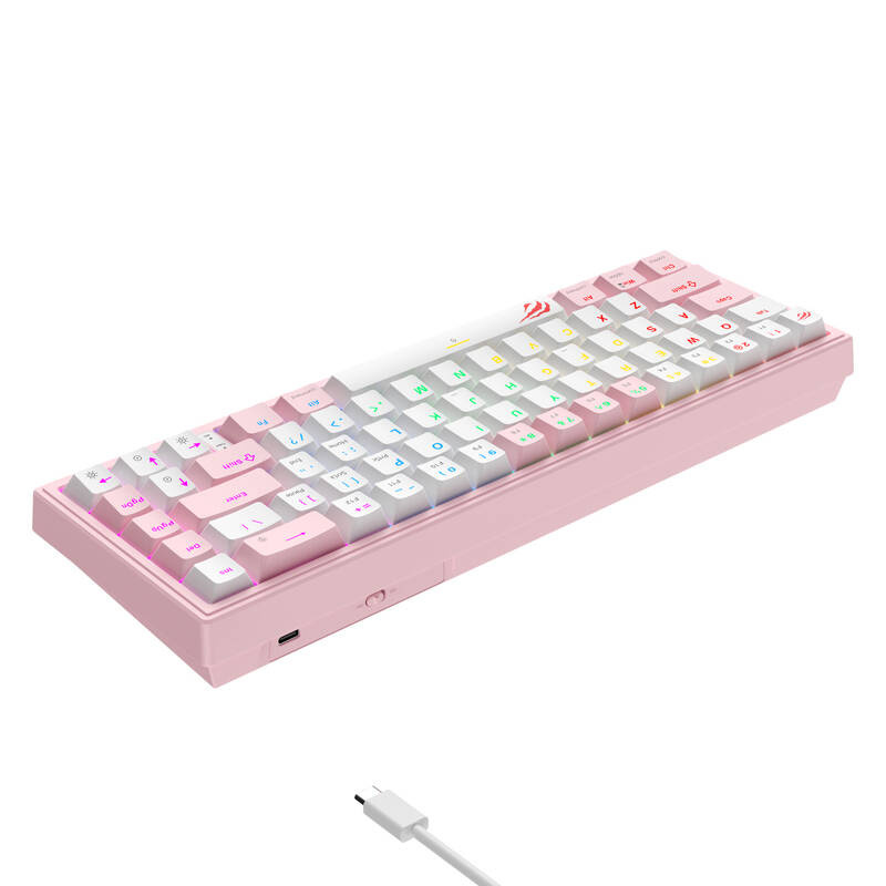 Havit KB874L RGB mehanička tipkovnica (ružičasta i bijela)
