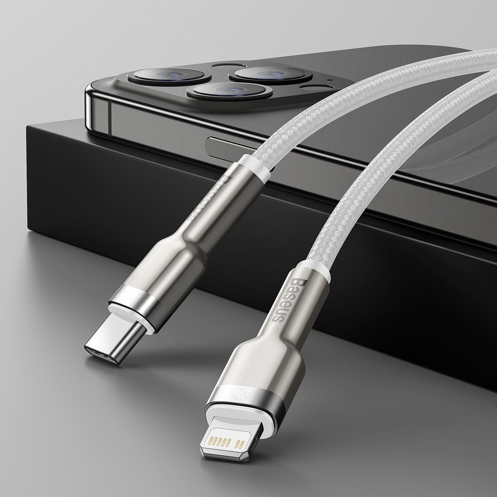 USB-C kabel za Lightning Baseus Cafule, PD, 20W, 1m (bijeli)