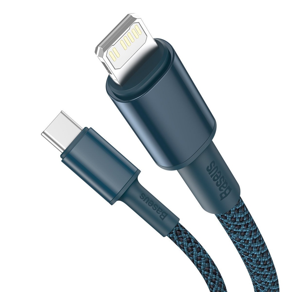 Baseus pleteni kabel visoke gustoće Type-C na Lightning, PD, 20 W, 1 m (plavi)