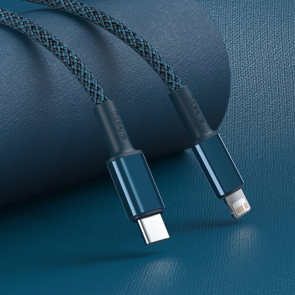 Baseus pleteni kabel visoke gustoće Type-C na Lightning, PD, 20 W, 1 m (plavi)