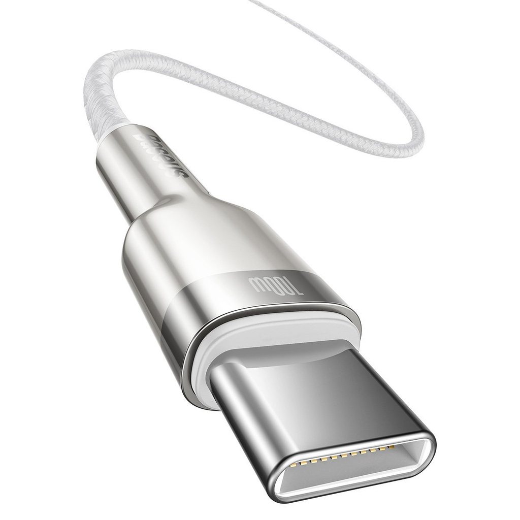 Kabel USB-C na USB-C Baseus Cafule, 100W, 1m (bijeli)