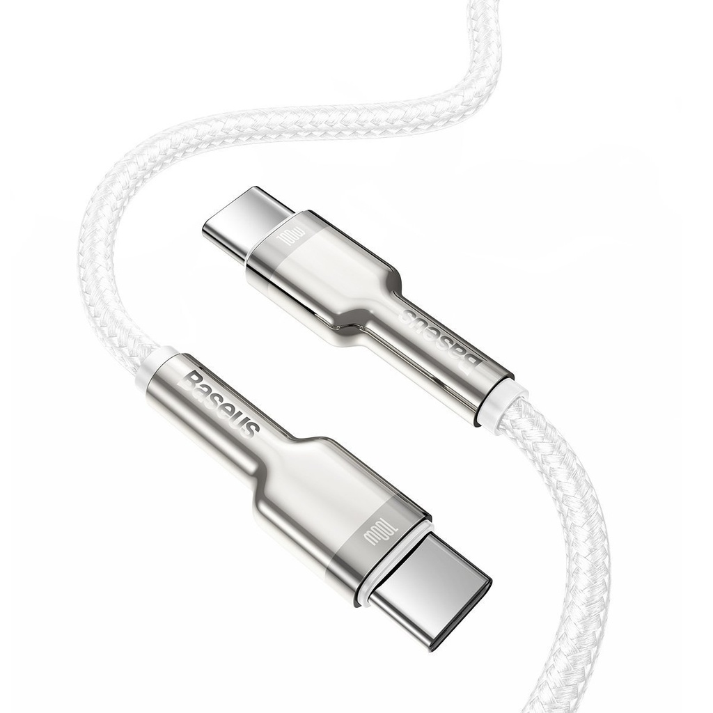 Kabel USB-C na USB-C Baseus Cafule, 100W, 2m (bijeli)