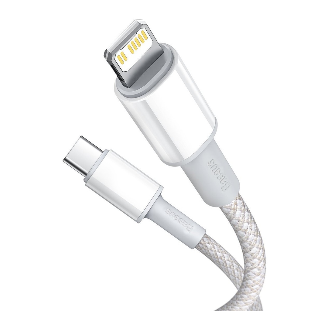 USB-C na Lightning Baseus pleteni kabel visoke gustoće, 20 W, PD, 2 m (bijeli)