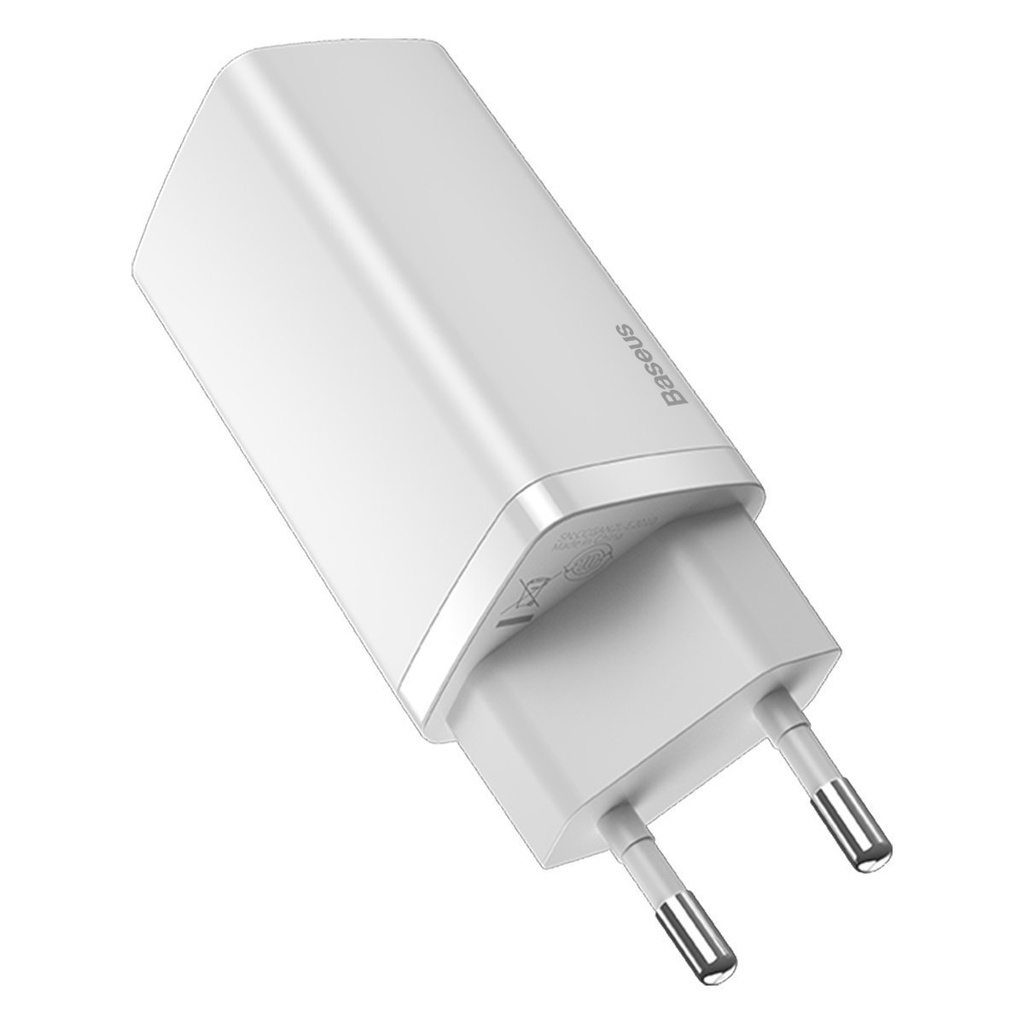 Brzi putni punjač Baseus GaN2 Lite USB+C 65W EU (bijeli)