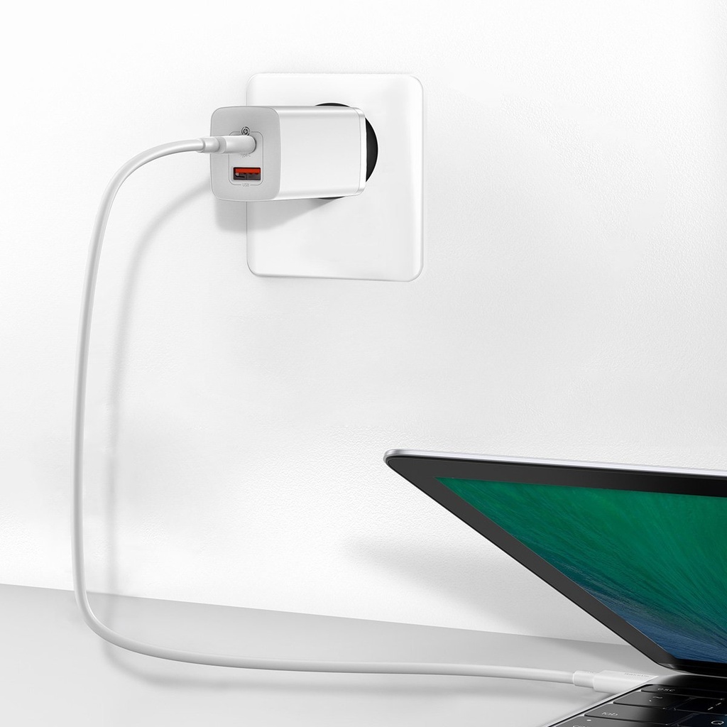 Brzi putni punjač Baseus GaN2 Lite USB+C 65W EU (bijeli)