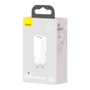 Brzi putni punjač Baseus GaN2 Lite USB+C 65W EU (bijeli)