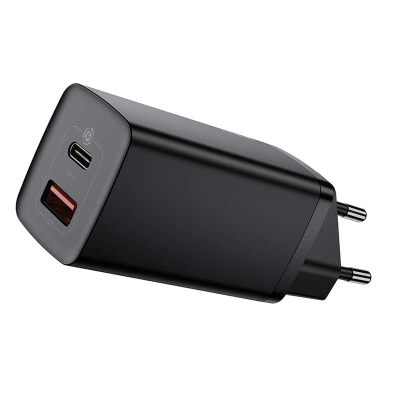 Brzi putni punjač Baseus GaN2 Lite USB+C 65W EU (crni)