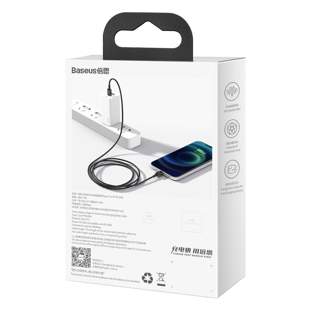 Baseus Superior Series kabel USB-C na iP, 20W, PD, 2m (crni)