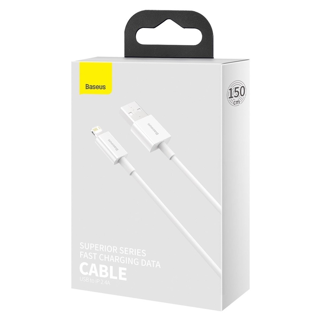 Baseus Superior Series kabel USB na Lightning 2.4A 1,5m (bijeli)