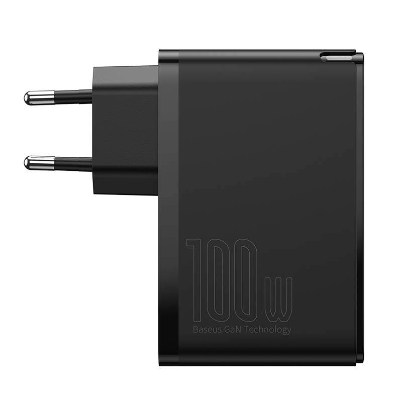 Putni punjač Baseus GaN2 Pro Quick 2x USB + 2x USB-C, 100 W, EU (crni)