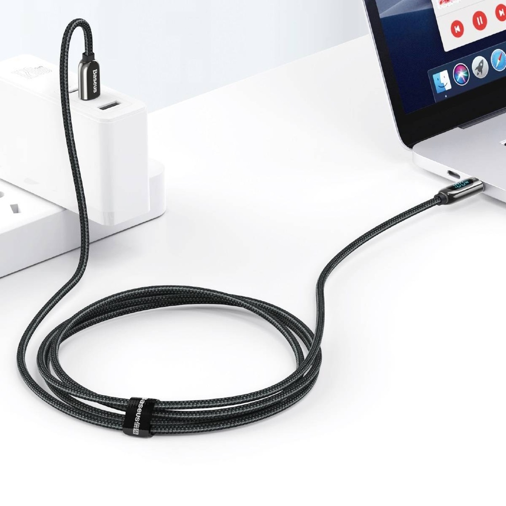 Baseus zaslonski kabel USB-C na Type-C 100W 1m (crni)