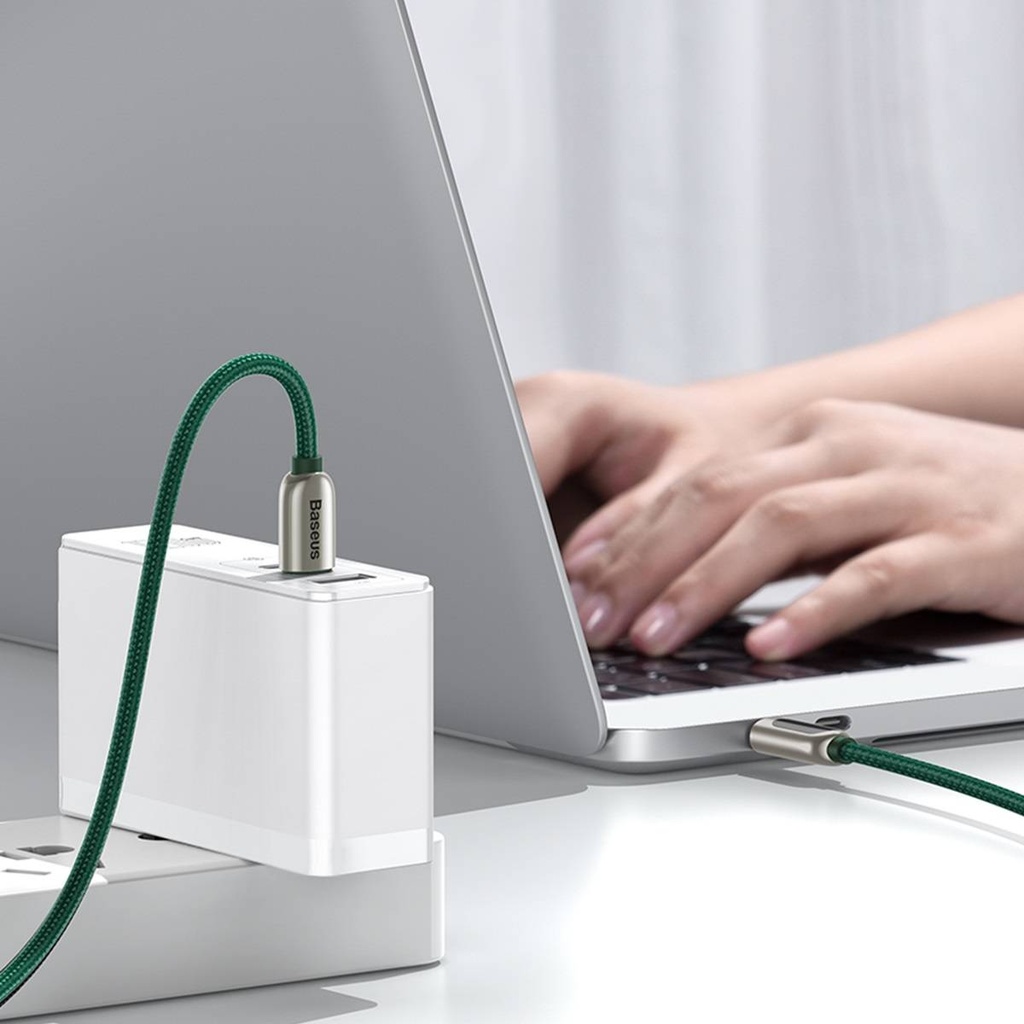 Baseus zaslonski kabel USB-C na USB-C 100W 1m (zeleni)