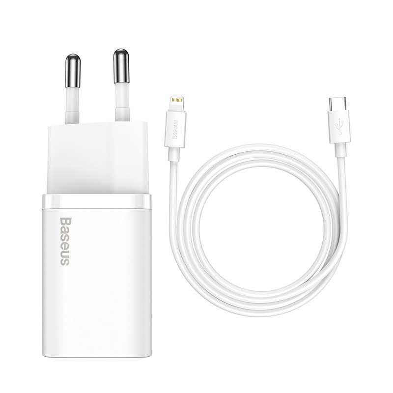 Baseus Super Si Quick Charger 1C 20W s USB-C kabelom za Lightning 1m (bijeli)