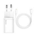 Baseus Super Si Quick Charger 1C 20W s USB-C kabelom za Lightning 1m (bijeli)