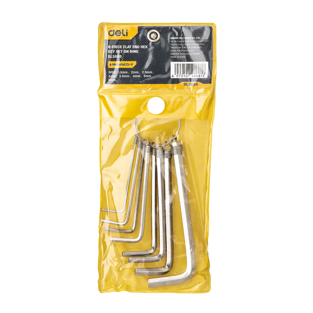 Set šesterokutnih ključeva 1,5-6 mm Deli Tools EDL3080 (srebrni)