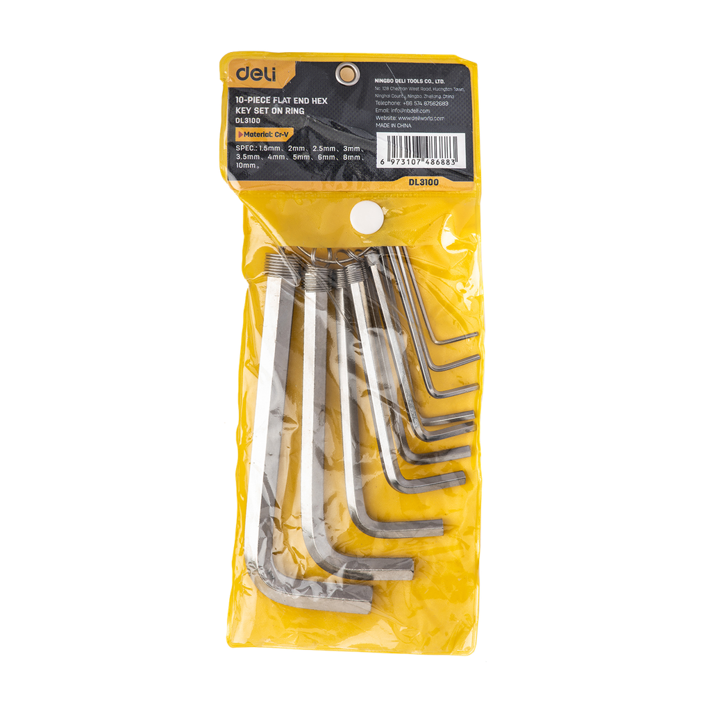 Set šesterokutnih ključeva 1,5-10 mm Deli Tools EDL3100 (srebrni)