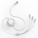 Baseus Bright Mirror 3-u-1 kabel USB za M+L+T 3.5A 1.2m (bijeli)