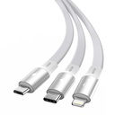 Baseus Bright Mirror 3-u-1 kabel USB za M+L+T 3.5A 1.2m (bijeli)