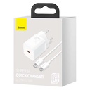 Baseus Super Si Quick Charger 1C 25W s USB-C kabelom za USB-C 1m (bijeli)