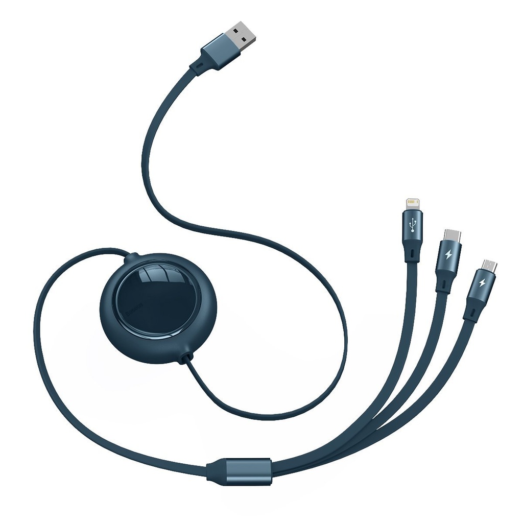 Baseus Bright Mirror 3-u-1 kabel USB za M+L+T 3.5A 1.2m (plavi)