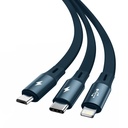 Baseus Bright Mirror 3-u-1 kabel USB za M+L+T 3.5A 1.2m (plavi)