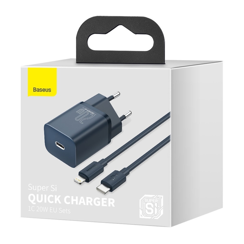 Baseus Super Si Quick Charger 1C 20W s USB-C kabelom za Lightning 1m (plavi)