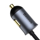 Auto punjač Baseus Share Together s produžnim kabelom, 3x USB, USB-C, 120W (siv)