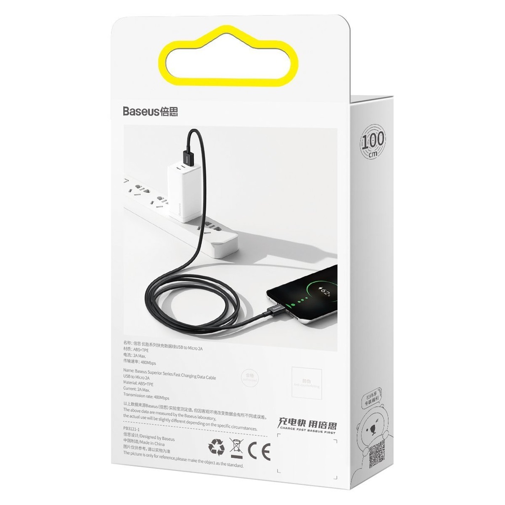 Baseus Superior Series kabel USB na mikro USB, 2A, 2m (crni)