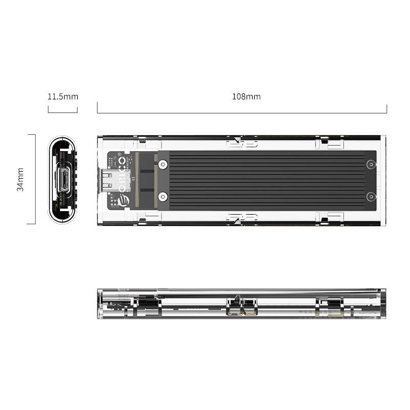 Kućište SDD M.2 Orico, NVME, USB-C 3.1 Gen.2, 10 Gbps (crno)