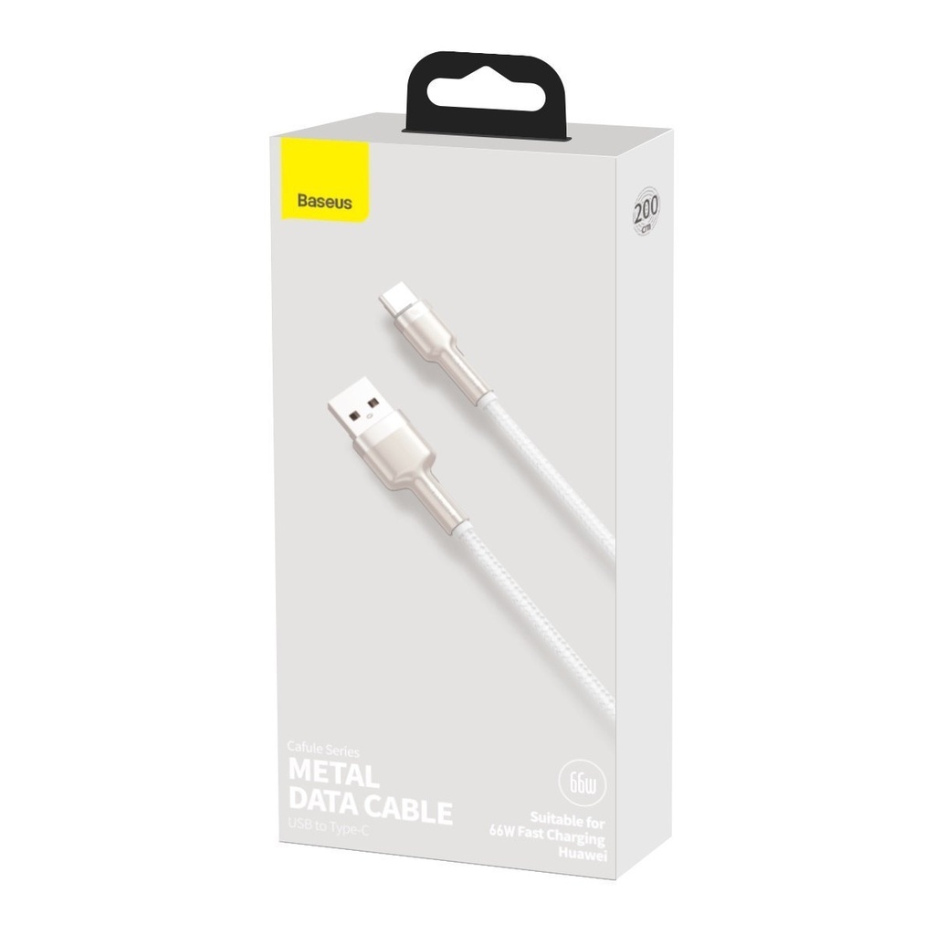 USB kabel za USB-C Baseus Cafule, 66W, 2m (bijeli)